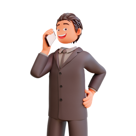 Geschäftsmann am Telefon  3D Illustration