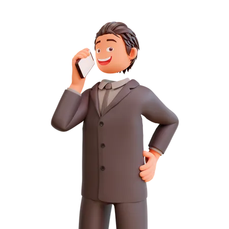 Geschäftsmann am Telefon  3D Illustration