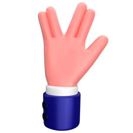 Geschäftsmann, vulcan, grüßen, hand, geste  3D Icon