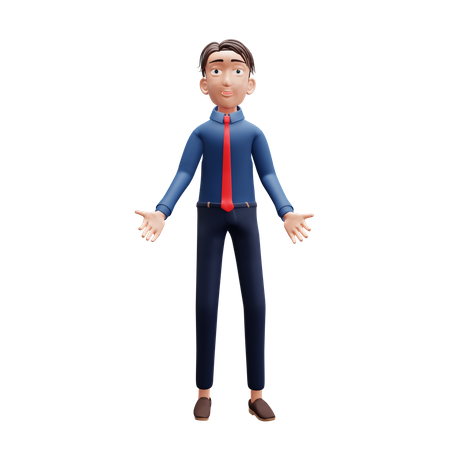 Geschäftsmann willkommen pose  3D Illustration