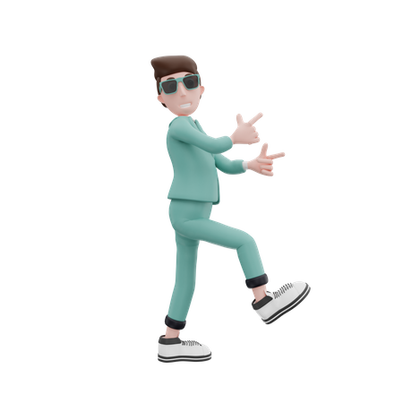 Geschäftsmann zeigt mit dem Finger in die Richtung  3D Icon