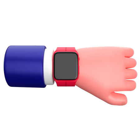 Geschäftsmann zeigt Handbewegung auf Smartwatch  3D Icon