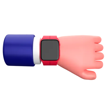 Geschäftsmann zeigt Handbewegung auf Smartwatch  3D Icon