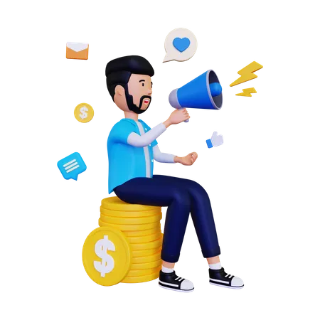 Geschäftsmarketing  3D Illustration