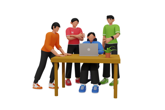 Geschäftsteam arbeitet zusammen  3D Icon