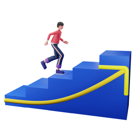 Geschäftswachstumsdiagramm  3D Illustration