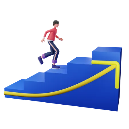 Geschäftswachstumsdiagramm  3D Illustration