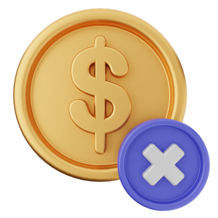 Gescheiterter Münzdollar  3D Icon