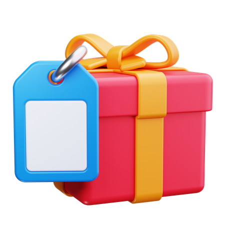 Geschenk mit Etikett  3D Icon