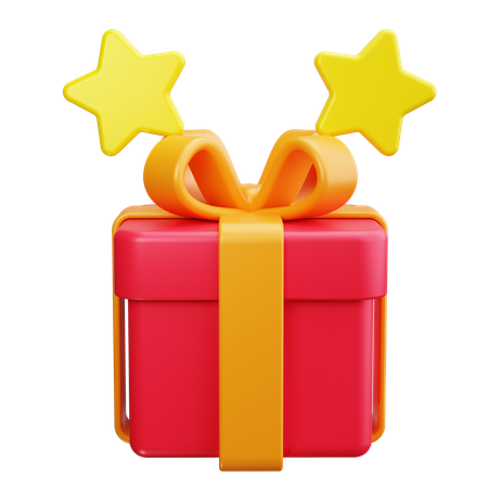 Geschenk mit Sternsymbol  3D Icon