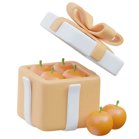 Geschenk orange  3D Icon