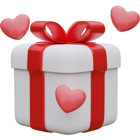 Herz In Geschenkbox Valentinstag 3 D Element 3D Icon