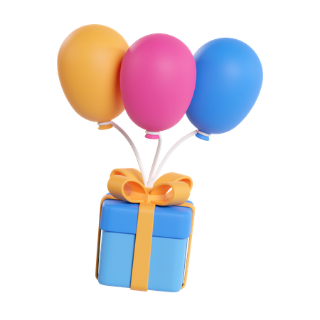 Geschenkbox Ballon  3D Icon