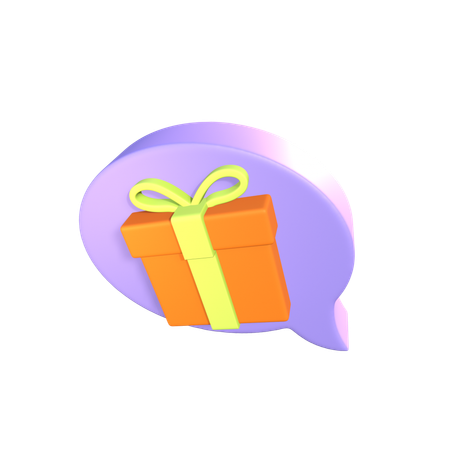 Geschenkbox-Chatblase  3D Icon