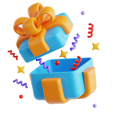 Geschenkbox Konfetti  3D Icon