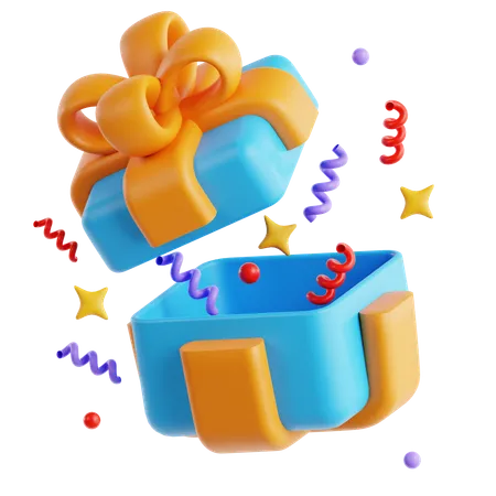 Geschenkbox Konfetti  3D Icon