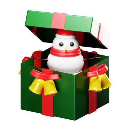 Geschenkbox mit Schneemann  3D Icon