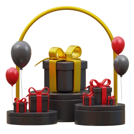 Geschenke-Podium  3D Icon