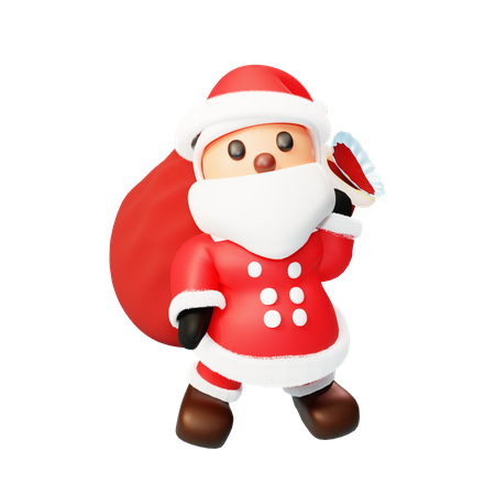 Geschenkeverteilung durch den Weihnachtsmann  3D Illustration