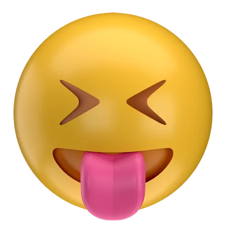 Emoji mit geschlossenen Augen  3D Icon