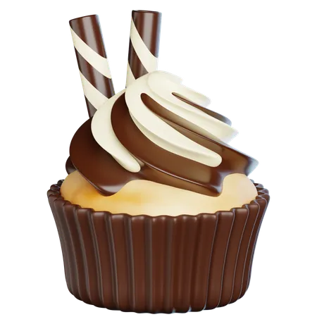 Cupcakes mit geschmolzener Schokolade  3D Icon