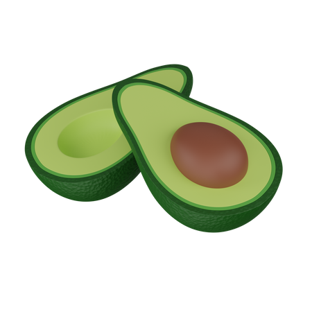 Geschnittene Avocado  3D Icon