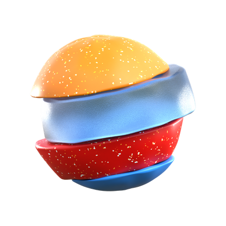 Geschnittene Kugel  3D Icon