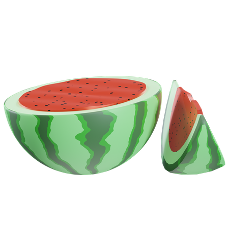 Geschnittene Wassermelone  3D Icon