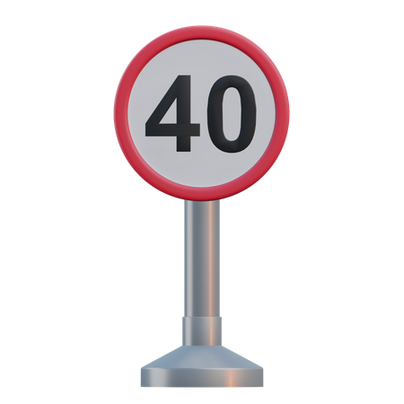 Geschwindigkeitsbegrenzung 40  3D Icon