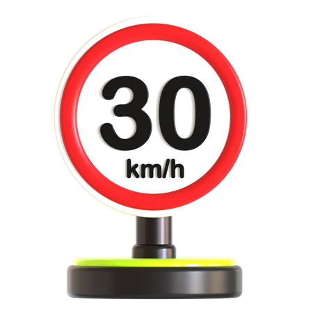 Geschwindigkeitsbegrenzung Verkehrszeichen  3D Icon