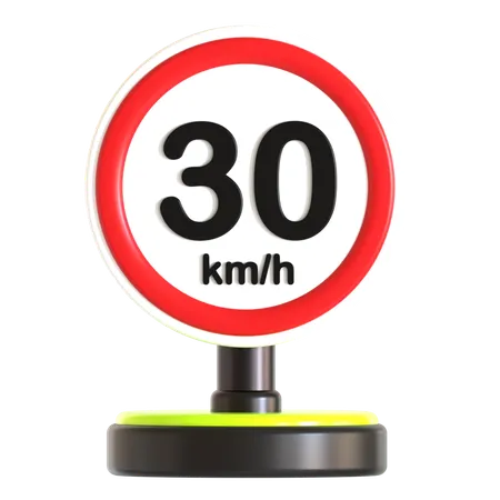 Geschwindigkeitsbegrenzung Verkehrszeichen  3D Icon