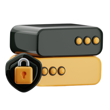 Gesicherte Datenbank  3D Icon