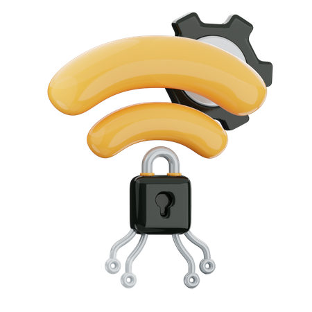 Gesichertes WLAN  3D Icon