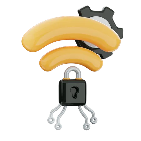 Gesichertes WLAN  3D Icon