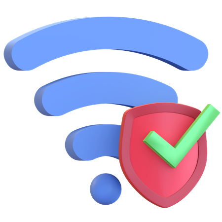 Gesichertes WLAN  3D Illustration