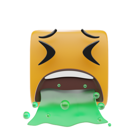 Gesicht, das sich erbricht Emoji  3D Icon