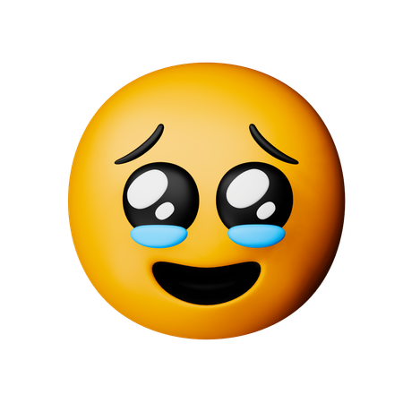 Gesicht, das Tränen zurückhält Emoji  3D Icon