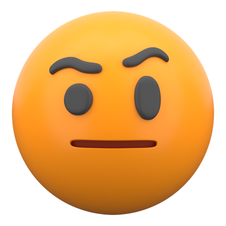 Gesicht mit hochgezogener Augenbraue  3D Icon