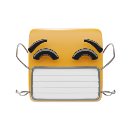 Gesicht mit Maske Emoji  3D Icon