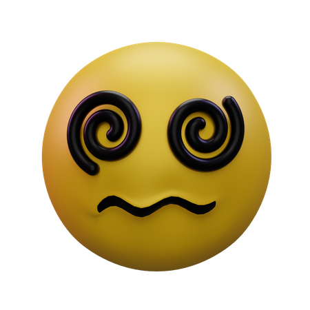 Gesicht mit spiralförmigen Augen  3D Icon