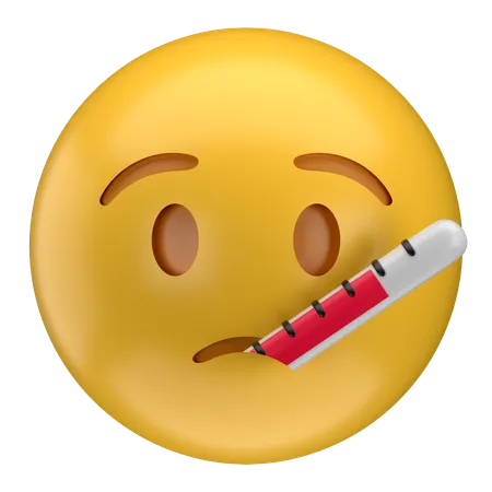 Gesicht mit Thermometer-Emoji  3D Icon