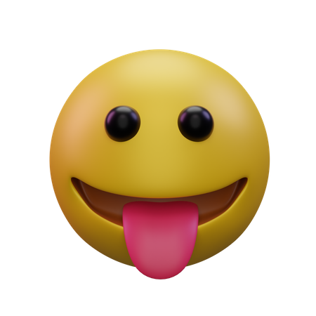 Gesicht mit Zunge  3D Icon