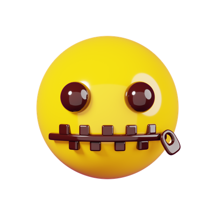 Emoji mit Gesicht und geschlossenem Mund  3D Emoji