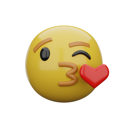 Gesicht wirft einen Kuss zu  3D Emoji