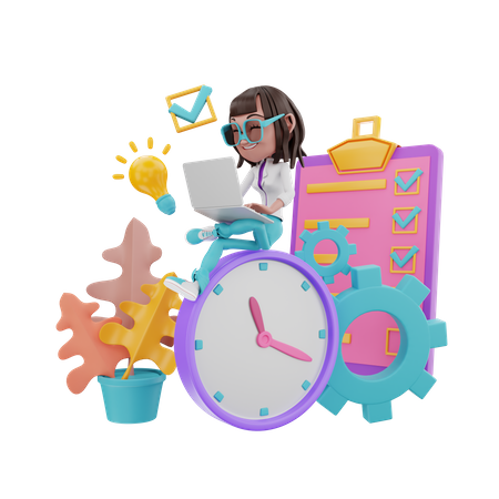 Gestão de trabalho  3D Icon