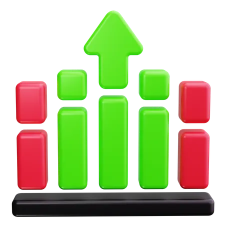 Gestapeltes Balkendiagramm  3D Icon