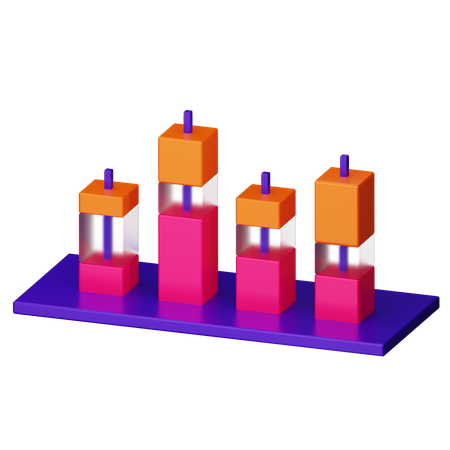 Gestapeltes Diagramm  3D Icon