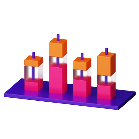 Gestapeltes Diagramm  3D Icon