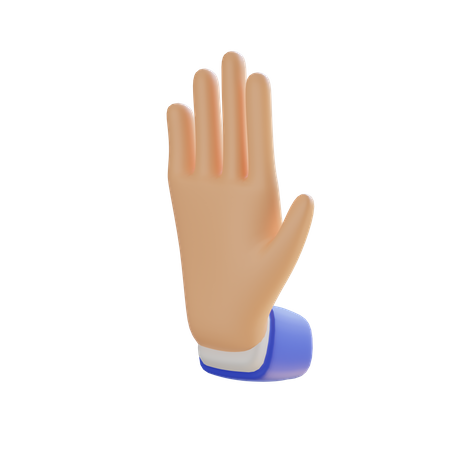 Geste à cinq doigts  3D Illustration