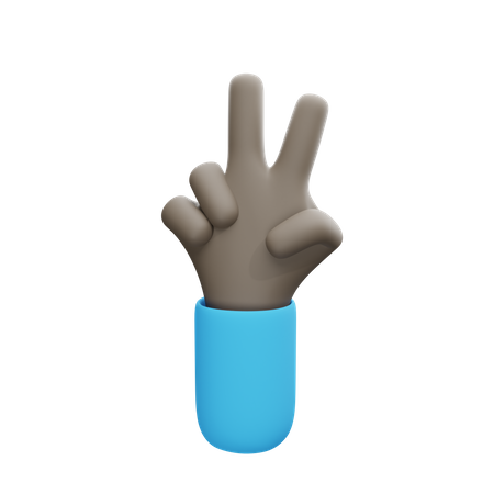 Geste à deux doigts  3D Illustration